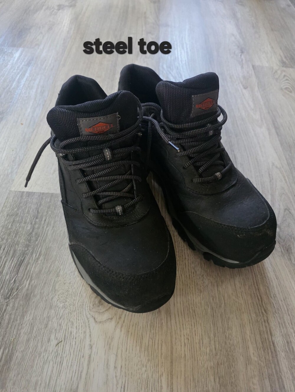 Merrell Men’s Waterproof Steel-Toe Work Shoes 12 Black